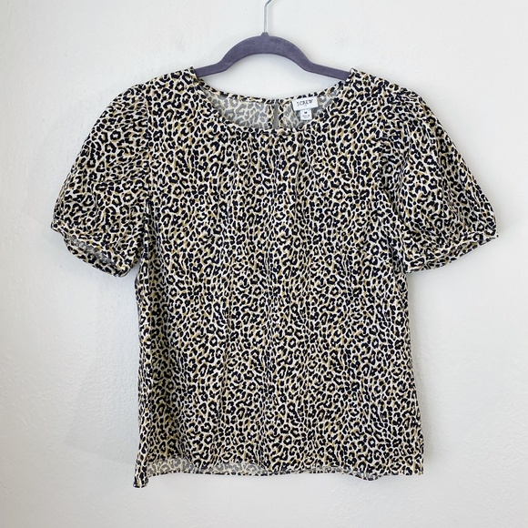 J. Crew Tops - J. Crew Factory Leopard Print Short Sleeve Blouse